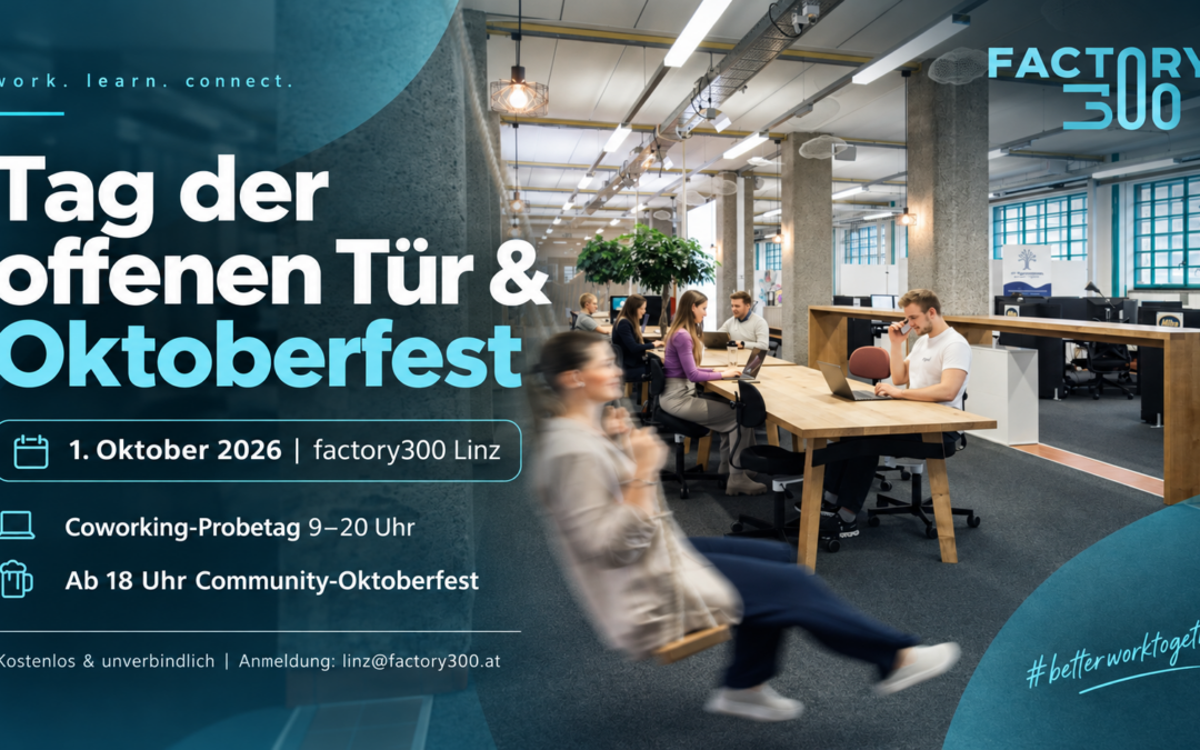 Coworking für jeden: factory300 öffnet am 1. Oktober die Türen